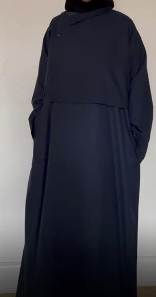 Navy blue kimono jacket abaya
